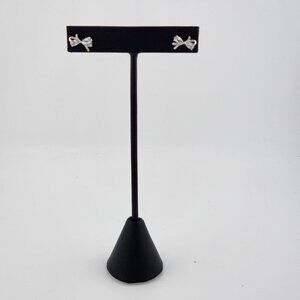 Brand New Sterling Silver 925 Bow Cz  Earrings